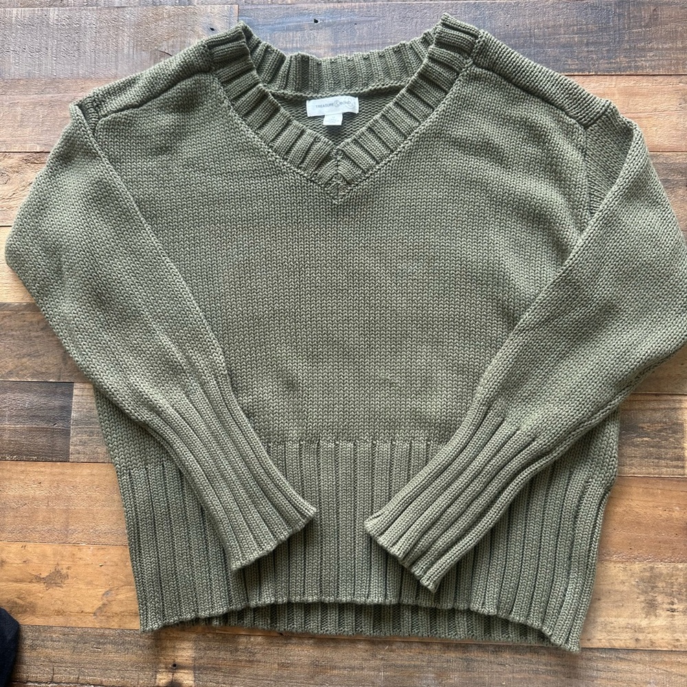 Treasure and Bond olive green sweater